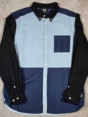 WeSC Oden Colorblock Button Down Long Sleeve Outdoor Work Shirt Men L Women XL